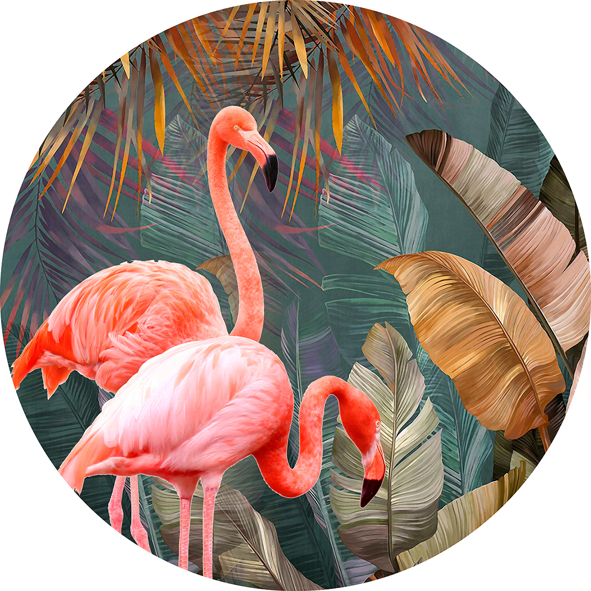 Thomas Fototapete Platin Formen  Flamingo mehrfarbig